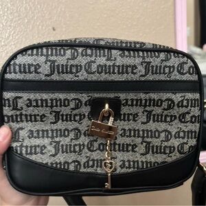 Juicy Couture Monogram Black and Gray Crossbody Bag